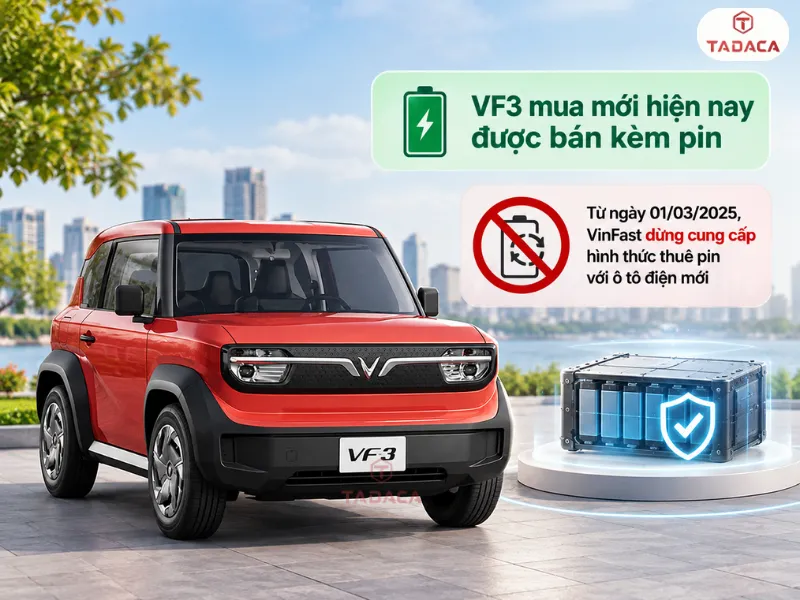 VF3 mua mới hiện nay được bán kèm pin
