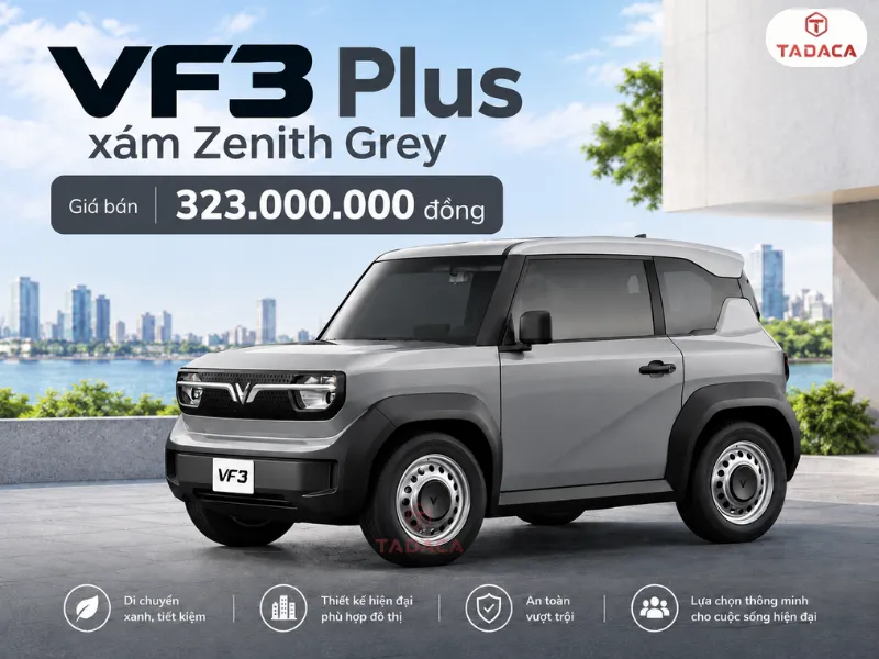 Giá VF3 Plus màu xám Zenith Grey