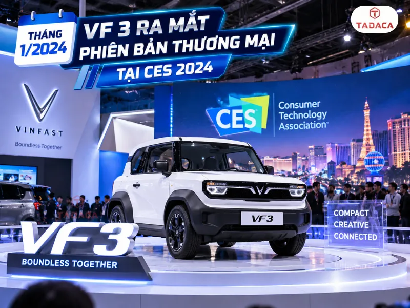 Tháng 1/2024 VF 3 ra mắt phiên bản thương mại tại CES 2024 