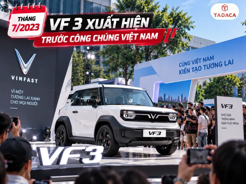 Tháng 7/2023 VF 3 xuất hiện trước công chúng Việt Nam 