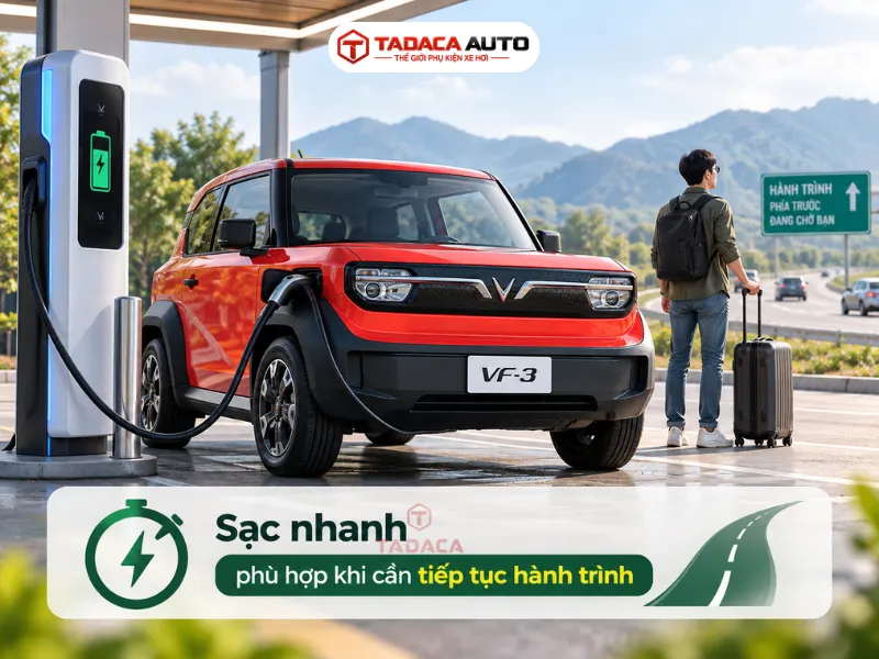 Sạc nhanh phù hợp khi cần tiếp tục hành trình
