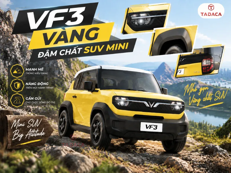 Màu Summer Yellow trên VinFast VF3