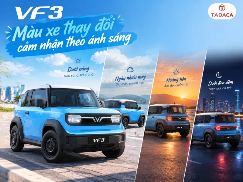 Màu xe thay đổi cảm nhận theo ánh sáng