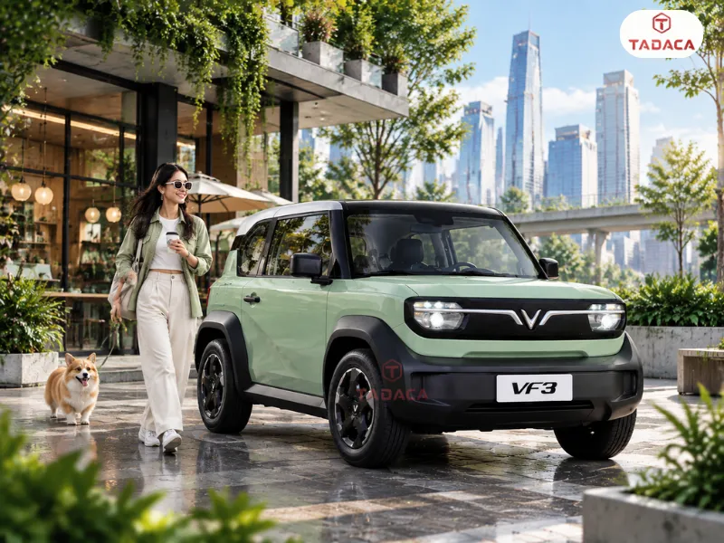 VF3 xanh rêu tạo diện mạo mạnh mẽ hơn