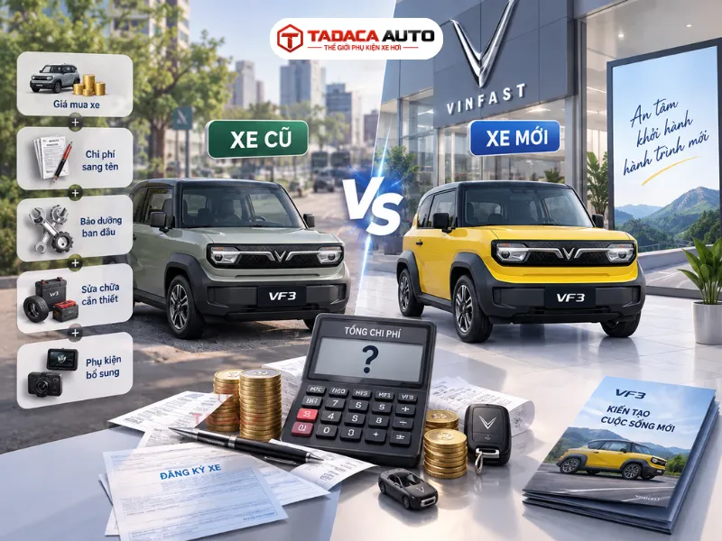 So sánh tổng chi phí xe cũ với xe mới