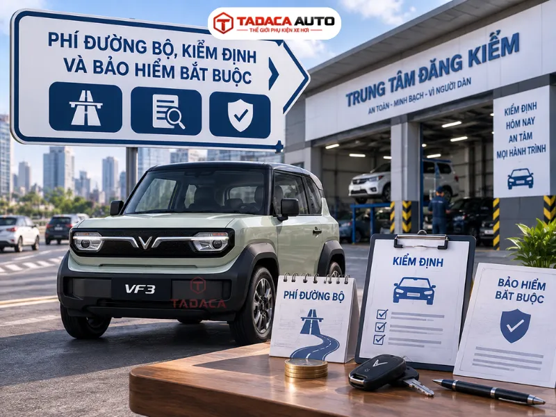 Phí đường bộ, kiểm định và bảo hiểm bắt buộc