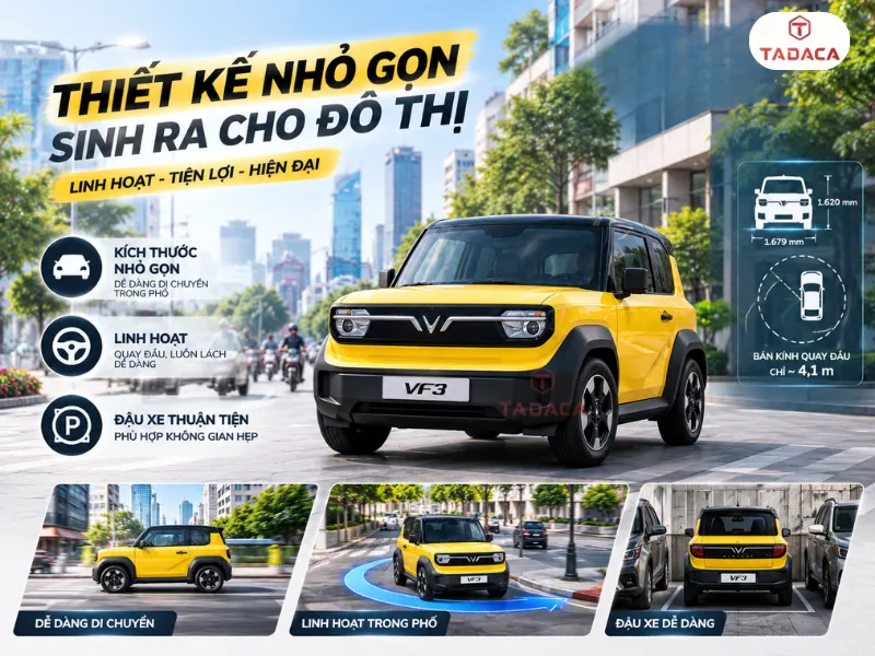 Thiết kế nhỏ gọn phù hợp môi trường đô thị