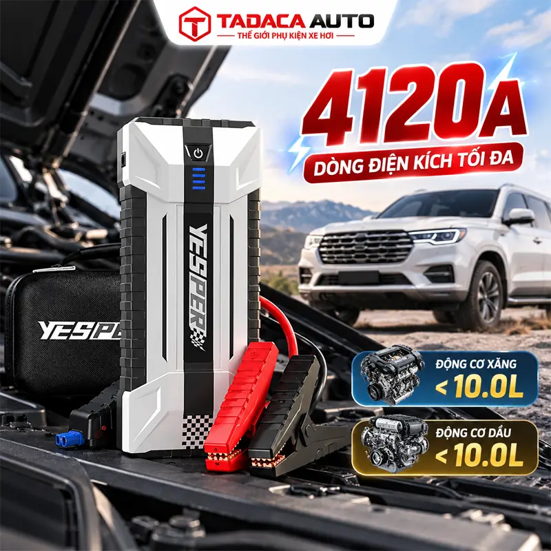 Dòng điện kích tối đa 4120A, hỗ trợ khởi động động cơ dung tích lớn