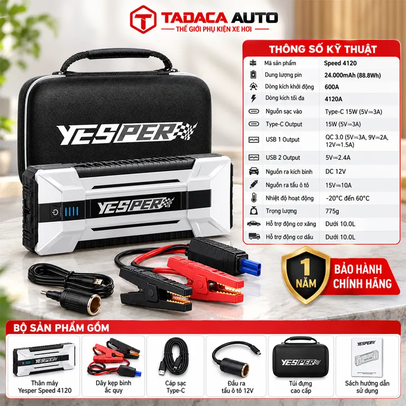 Thông tin sản phẩm kích bình ắc quy Yesper Speed 4120A cao cấp
