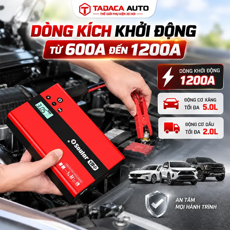 Dòng kích khởi động lên đến 1200A  