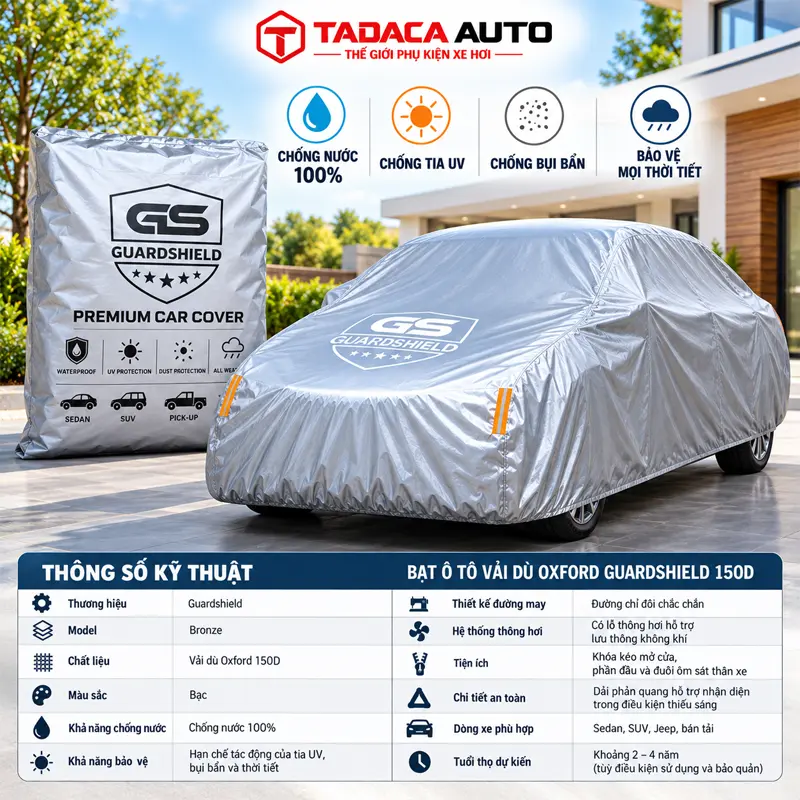 Thông tin sản phẩm bạt ô tô Oxford Guardshield 150D