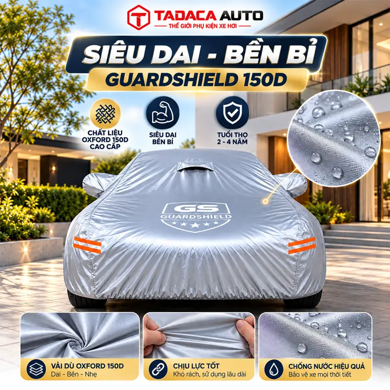 Chất liệu vải dù Oxford 150D cao cấp, dai và bền bỉ