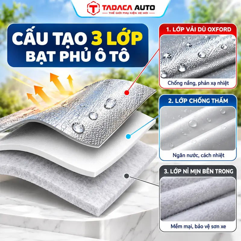 Cấu tạo 3 lớp giúp bảo vệ xe tốt hơn