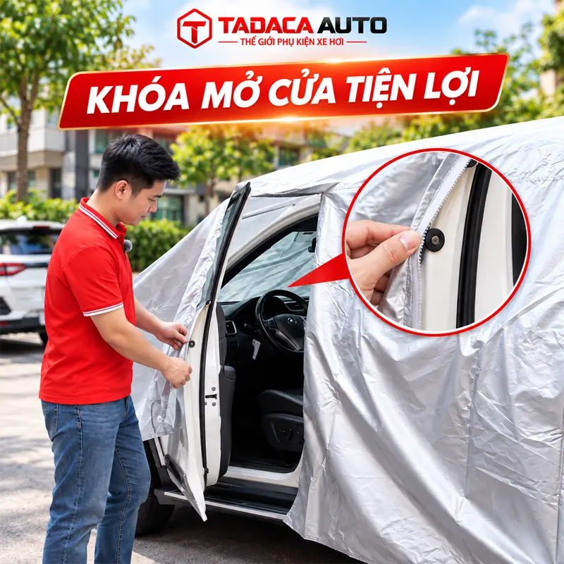 Khóa kéo mở cửa cửa tiện lợi và dải phản quang tăng khả năng nhận diện