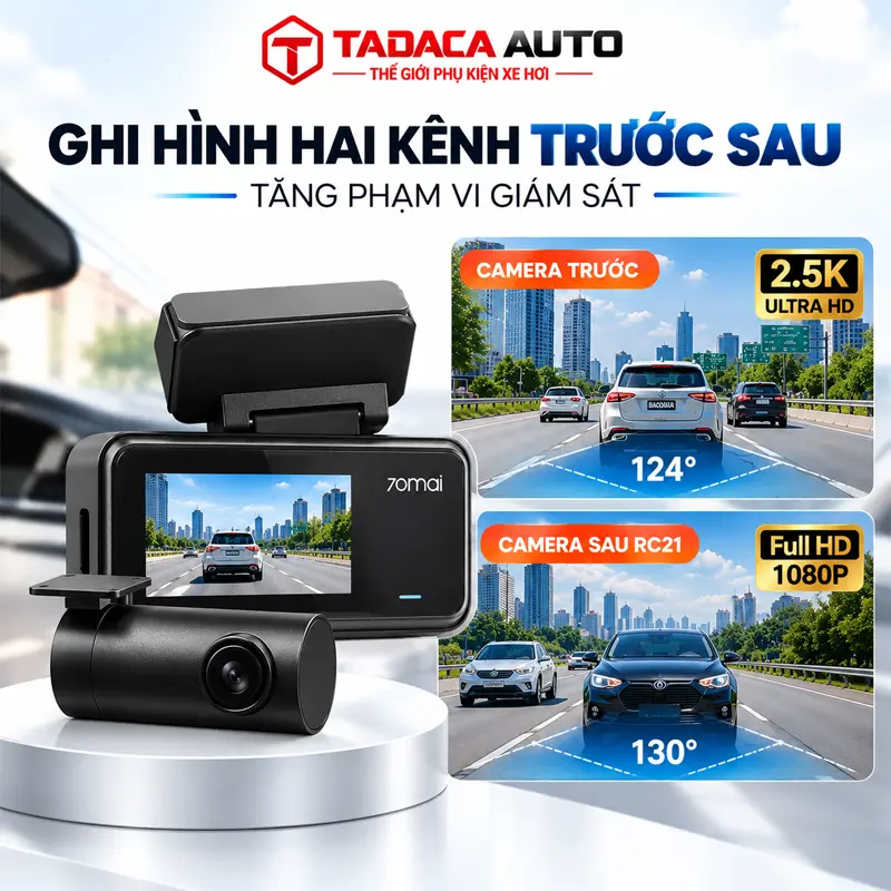 Ghi hình hai kênh trước sau, tăng phạm vi giám sát