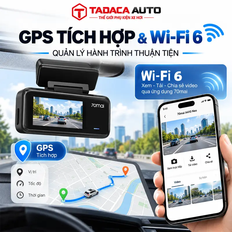GPS tích hợp và Wi-Fi 6, quản lý hành trình thuận tiện