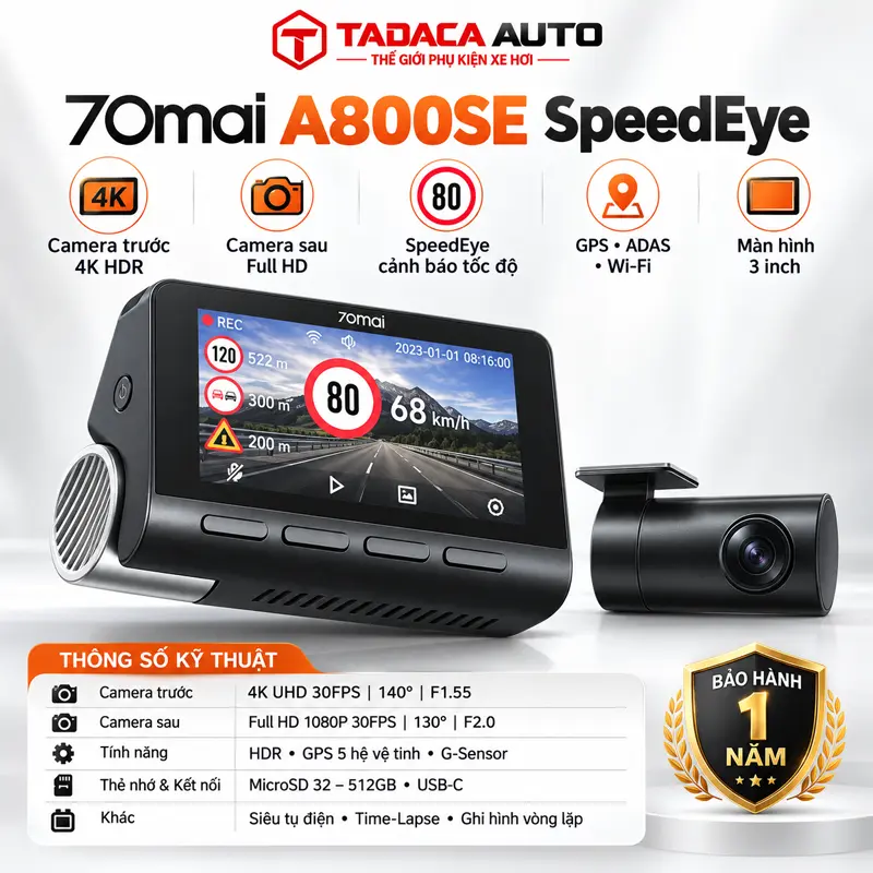 Thông tin sản phẩm camera hành trình 70mai A800SE SpeedEye