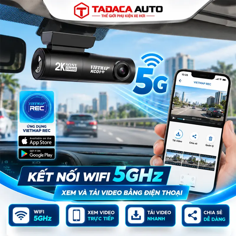 Kết nối Wi-Fi 5GHz, xem và tải video bằng điện thoại 