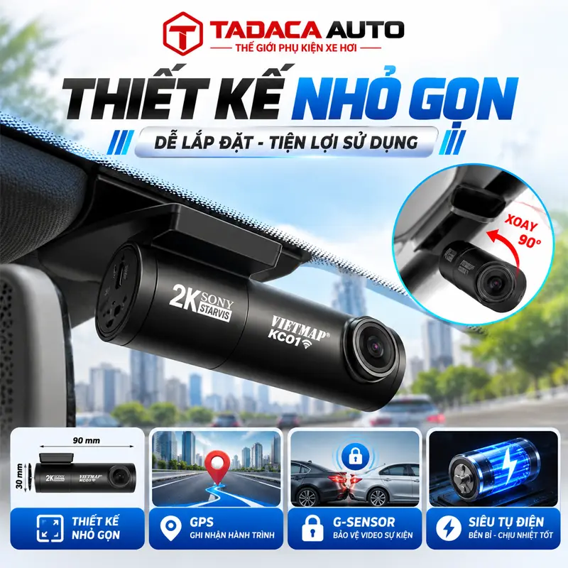 Thiết kế nhỏ gọn, GPS, G-Sensor và siêu tụ điện 