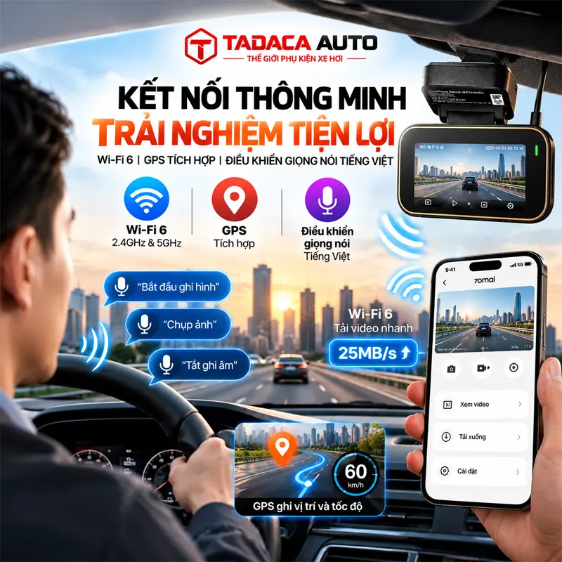Wi-Fi 6, GPS tích hợp và điều khiển giọng nói tiếng Việt tiện lợi