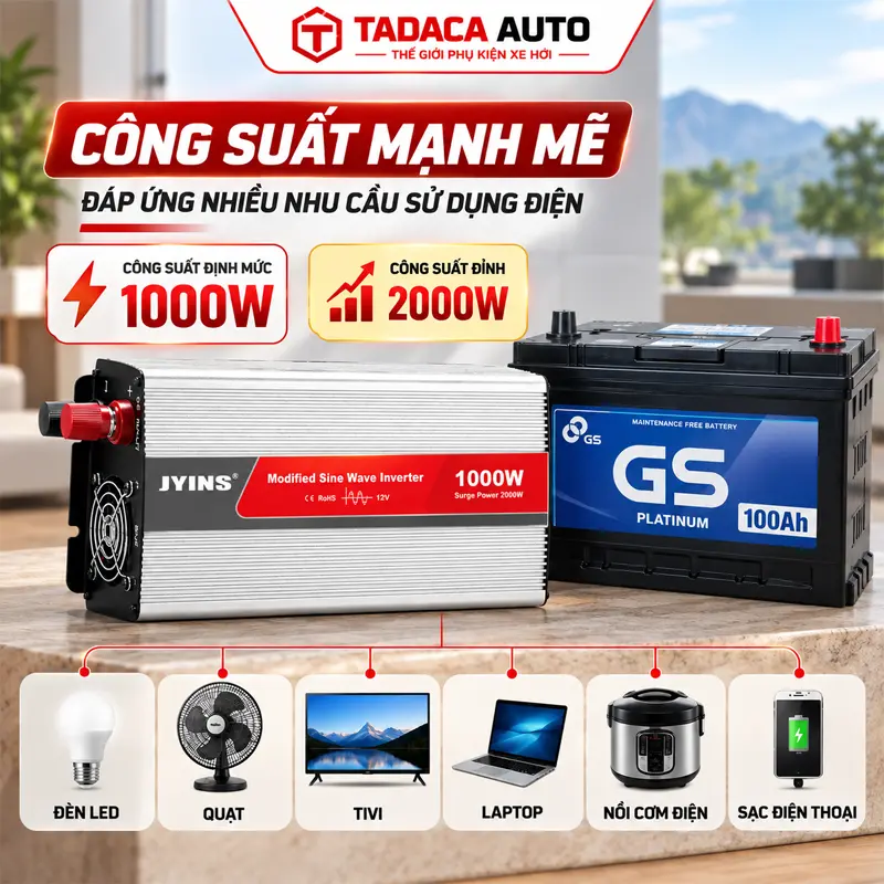 Công suất 1000W – đáp ứng nhiều nhu cầu sử dụng điện