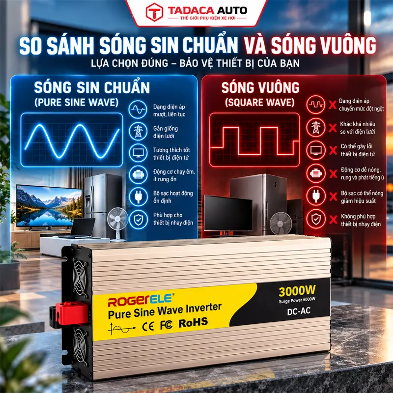 Sự khác biệt giữa sóng sin chuẩn và sóng vuông mà bạn nên biết khi sử dụng