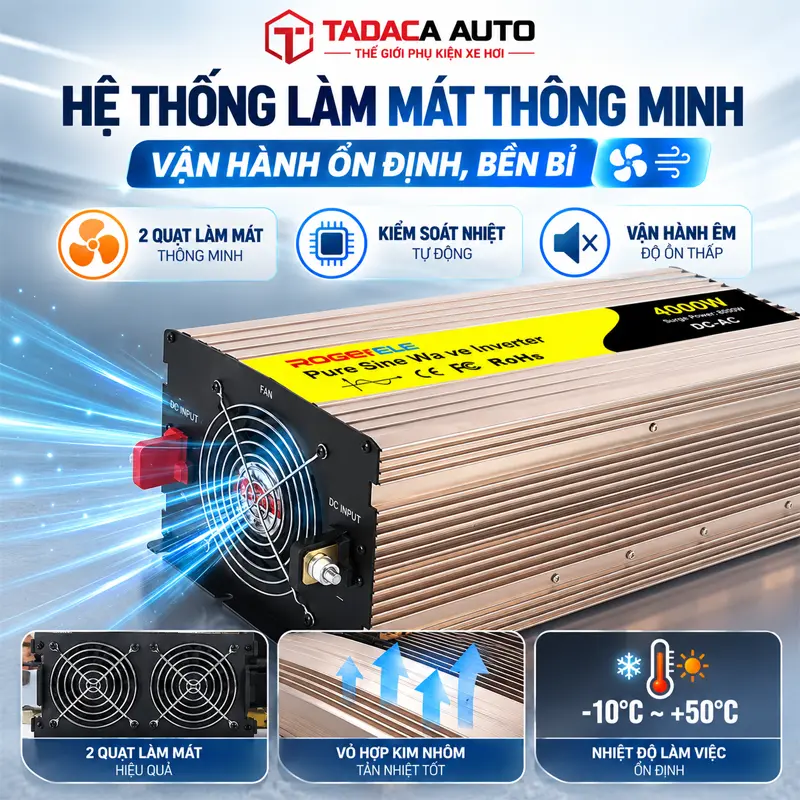 Hệ thống làm mát thông minh, hỗ trợ vận hành với tải lớn