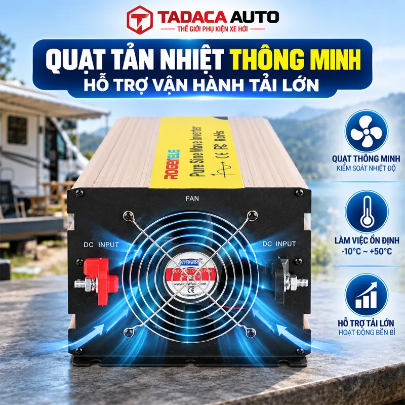Tản nhiệt bằng quạt thông minh, hỗ trợ vận hành tải lớn 
