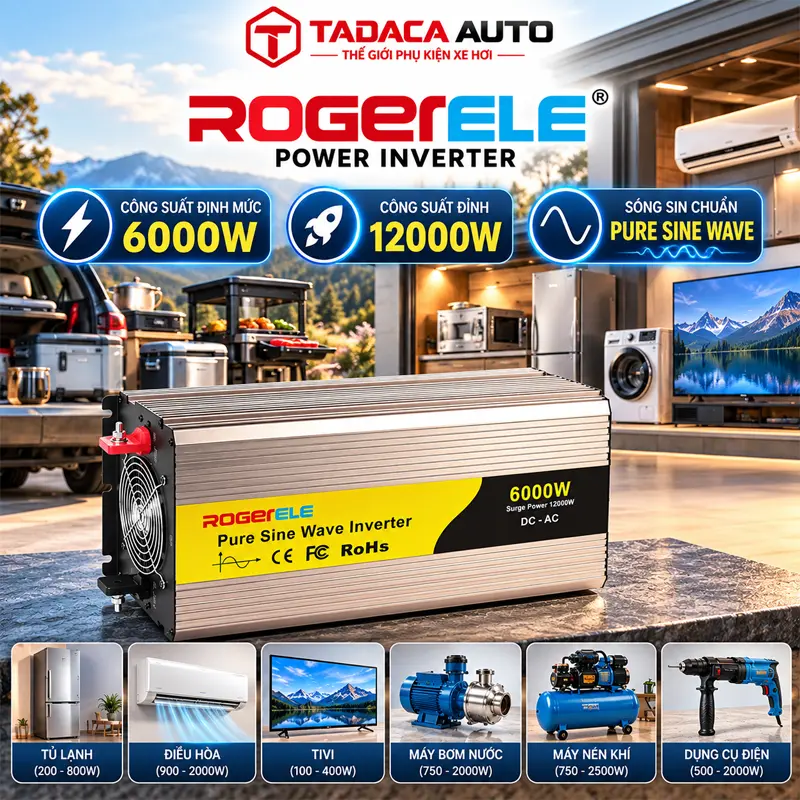 Công suất lớn 6000W siêu khủng  