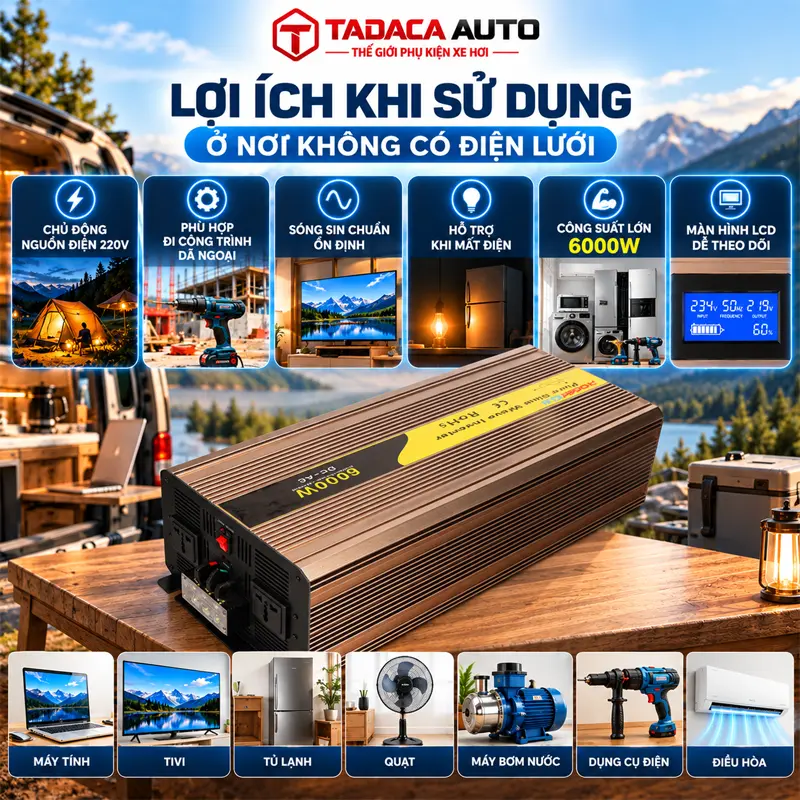 Lợi ích khi sử dụng bộ chuyển nguồn ở nơi không có điện lưới  