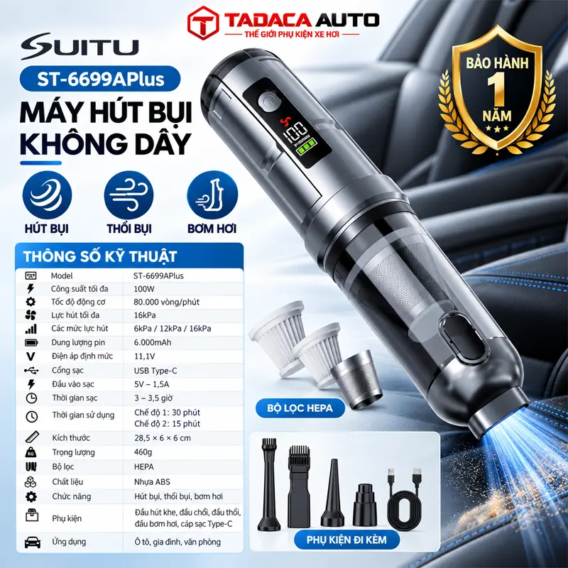 Thông tin sản phẩm máy hút bụi không dây Suitu ST-6699APlus