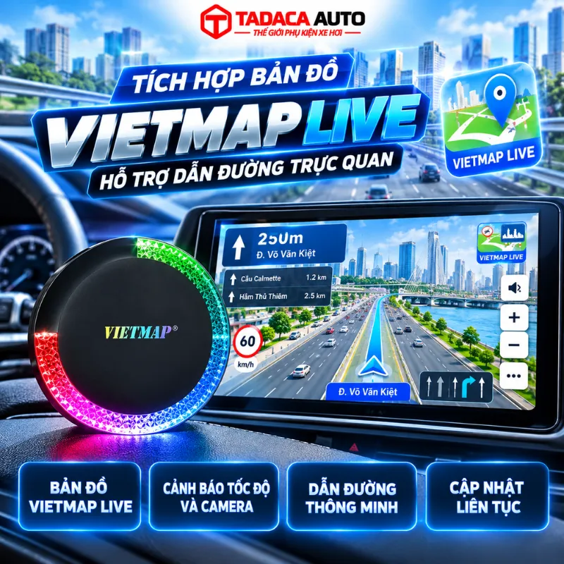 Tích hợp bản đồ Vietmap Live, hỗ trợ dẫn đường trực quan