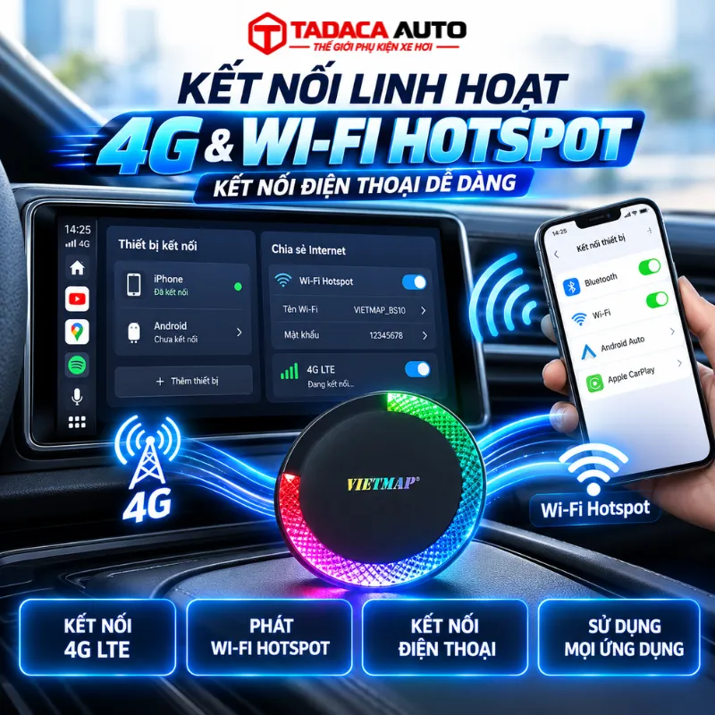 Kết nối 4G và Wi-Fi Hotspot linh hoạt