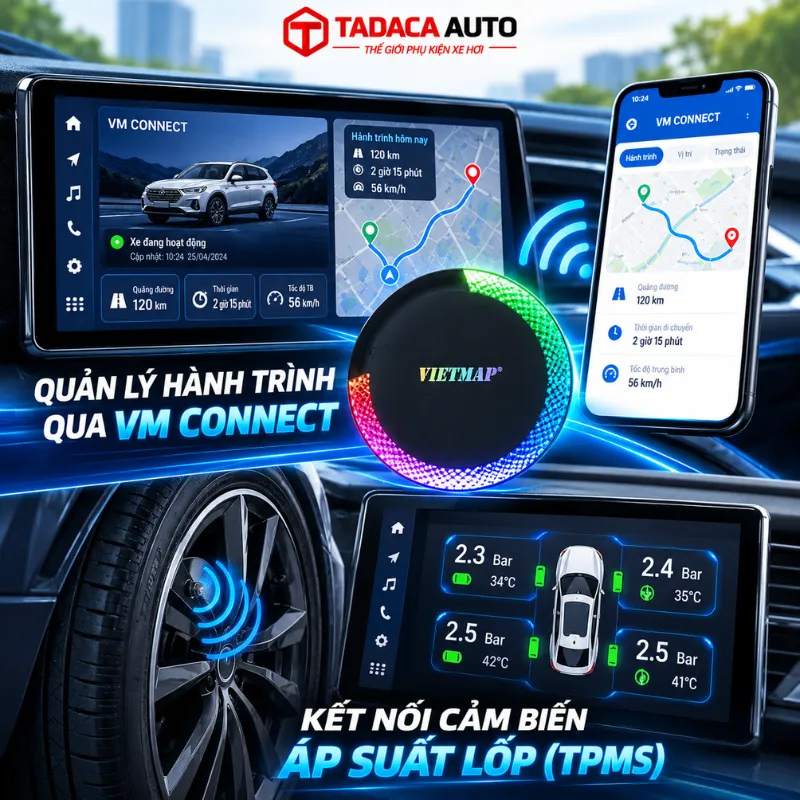 Hỗ trợ kết nối cảm biến áp suất lốp