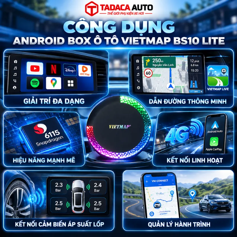 Công dụng của Android Box ô tô Vietmap BS10 Lite