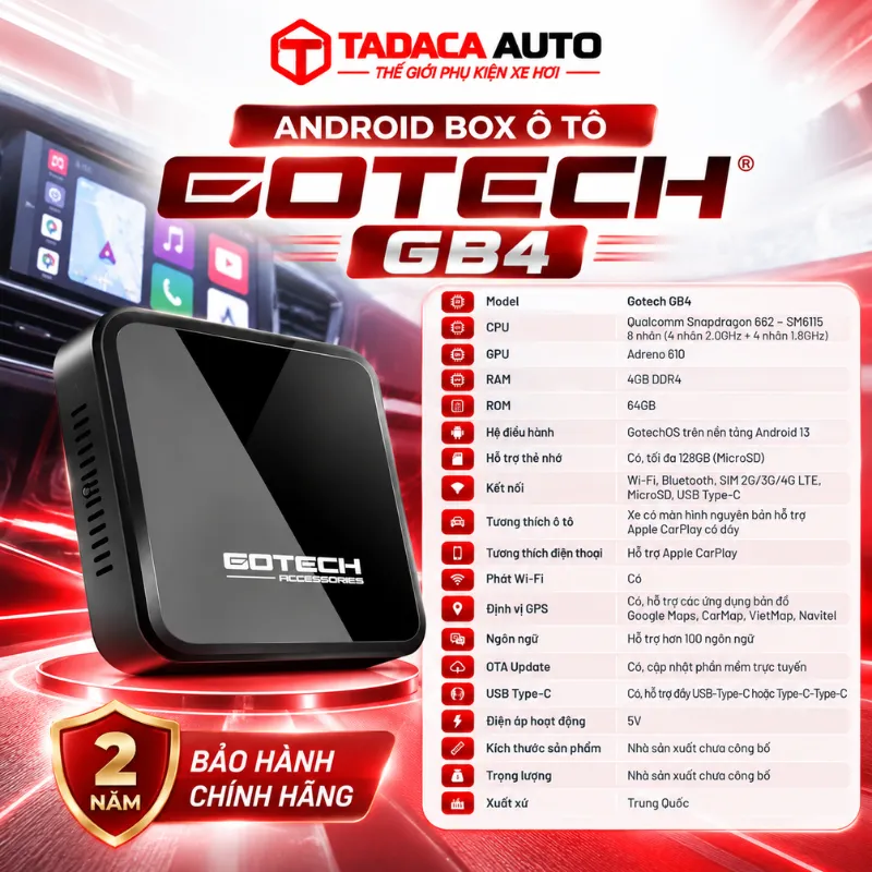 Thông tin sản phẩm android Box ô tô Gotech GB4