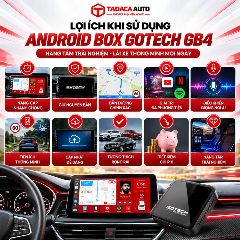 Lợi ích khi sử dụng Android Box ô tô Gotech GB4
