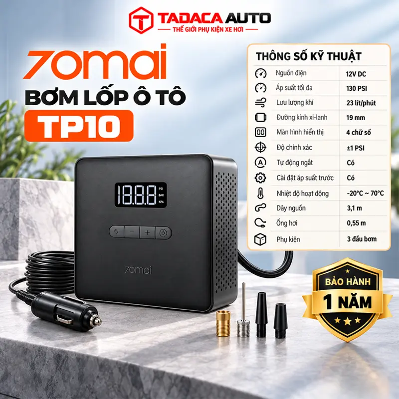 Thông tin sản phẩm bơm lốp ô tô 70mai TP10