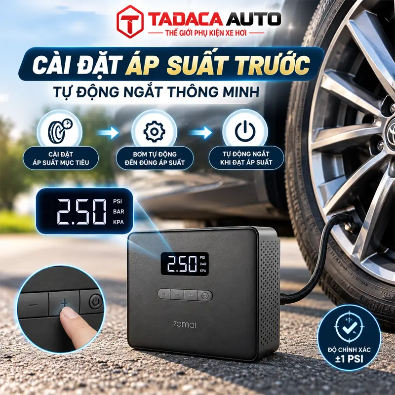Cài đặt áp suất trước và tự động ngắt thông minh