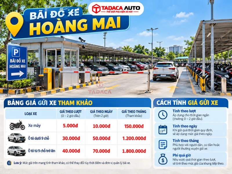 Chi phí và cách tính giá gửi xe tại Hoàng Mai