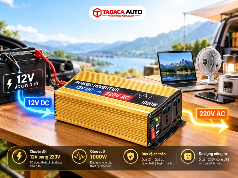 Bộ chuyển nguồn điện 12V sang 220V