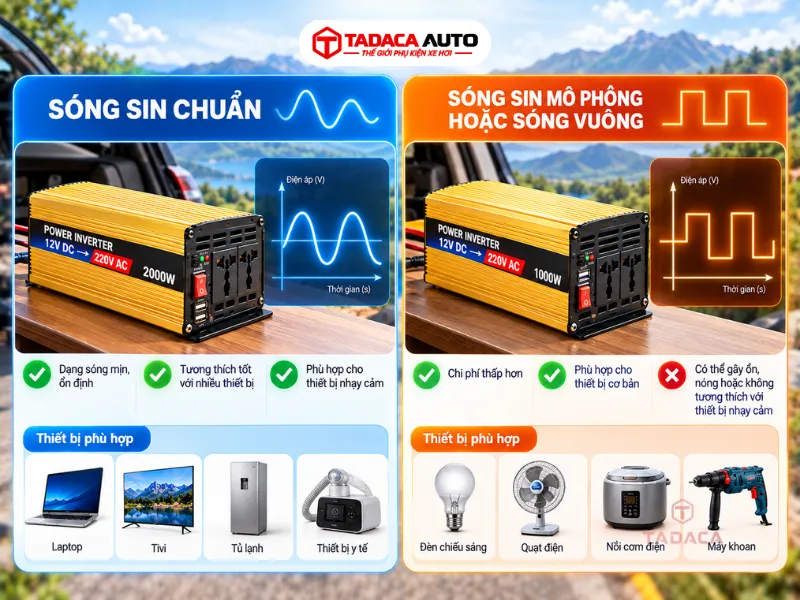 Phân loại theo dạng sóng đầu ra