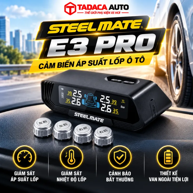 Cảm biến áp suất lốp ô tô Steelmate E3 Pro