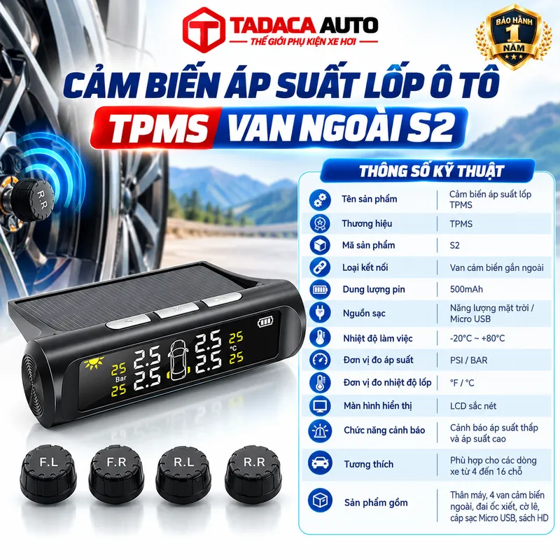 Thông tin sản phẩm cảm biến áp suất lốp ô tô TPMS van ngoài
