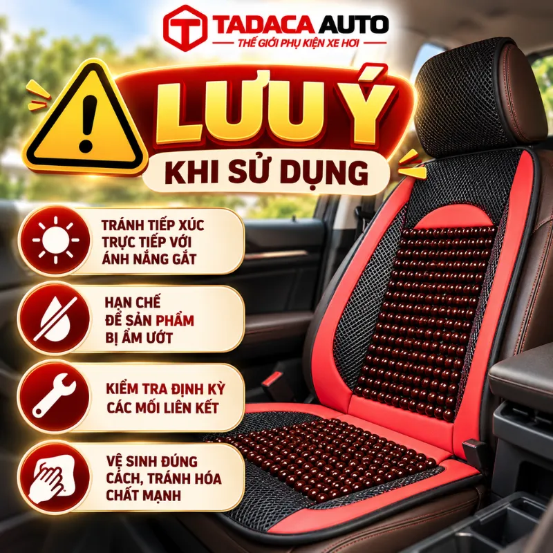 Lưu ý khi sử dụng lót ghế ô tô cao cấp hạt gỗ