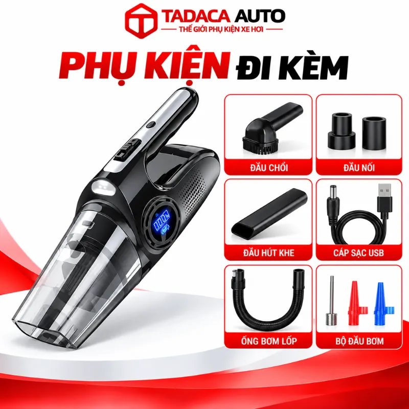 phụ kiện máy hút bụi bơm lốp ô tô 4 in 1