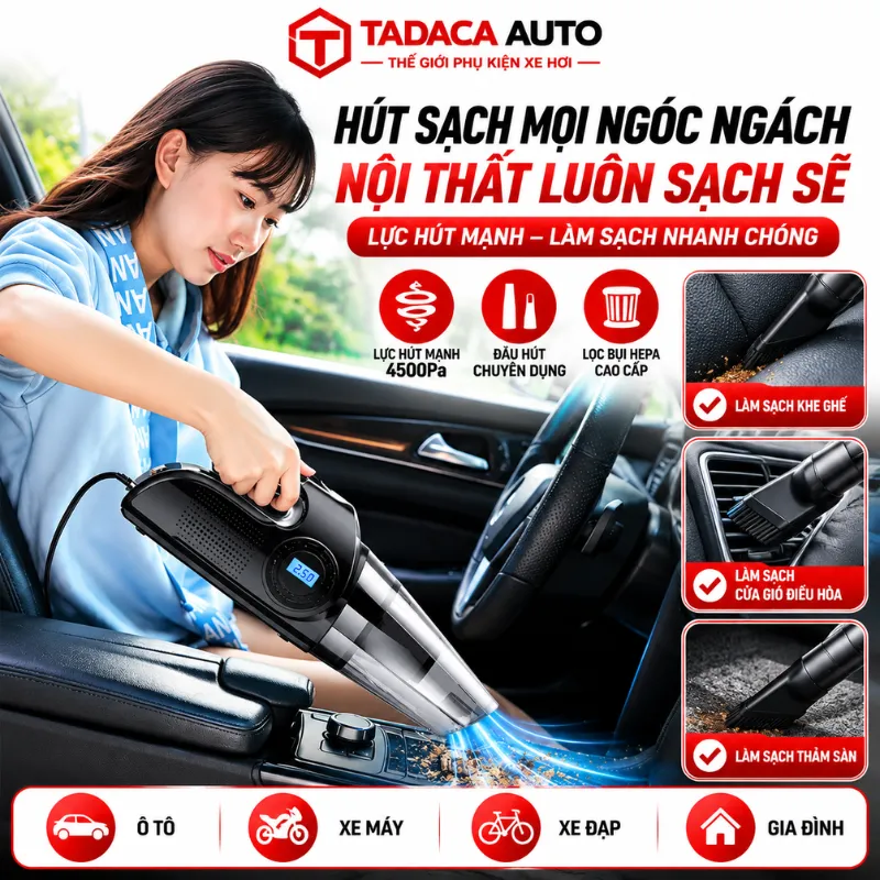 Hướng dẫn thao tác hút bụi ô tô
