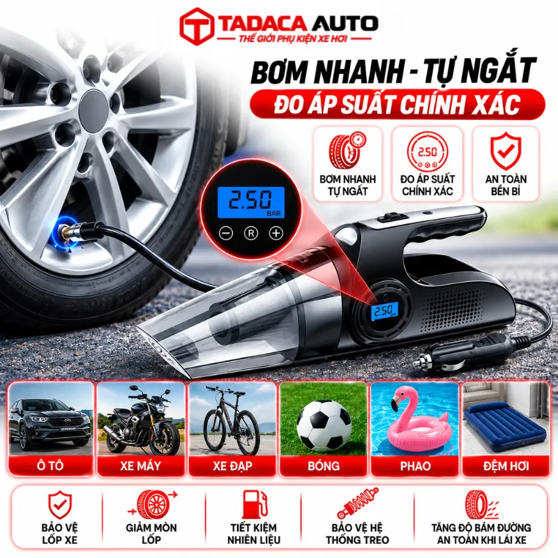 Hướng dẫn sử dụng máy hút bụi ô tô 4 trong 1 đa năng