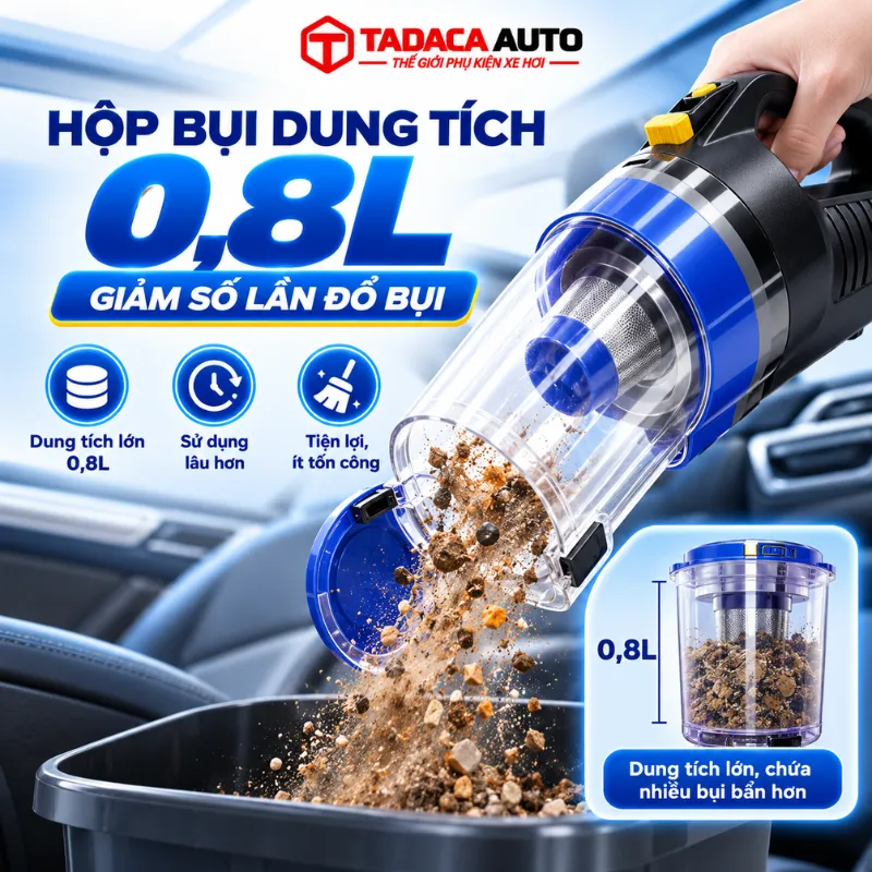Hộp chứa bụi 0,8L lớn