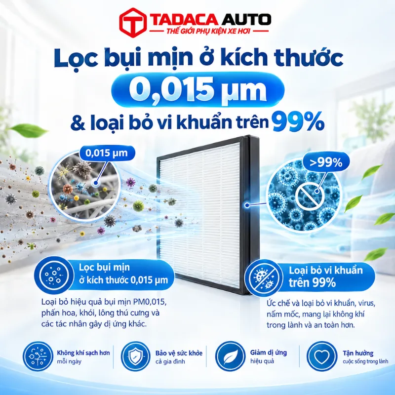 Lọc bụi mịn và hỗ trợ khử khuẩn